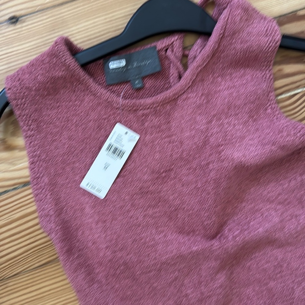 Cutout Women's Sleeveless Sweater Dress - Pink and Burgundy